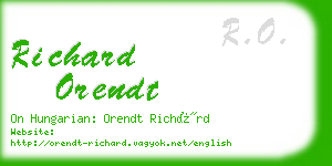 richard orendt business card